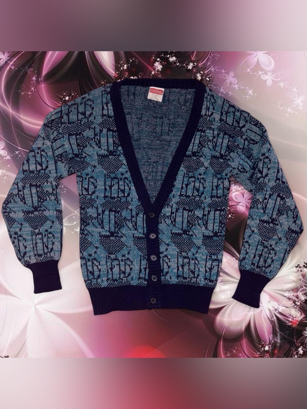 vtg 90s grandpacore button-up cardigan - bonjour, sz md